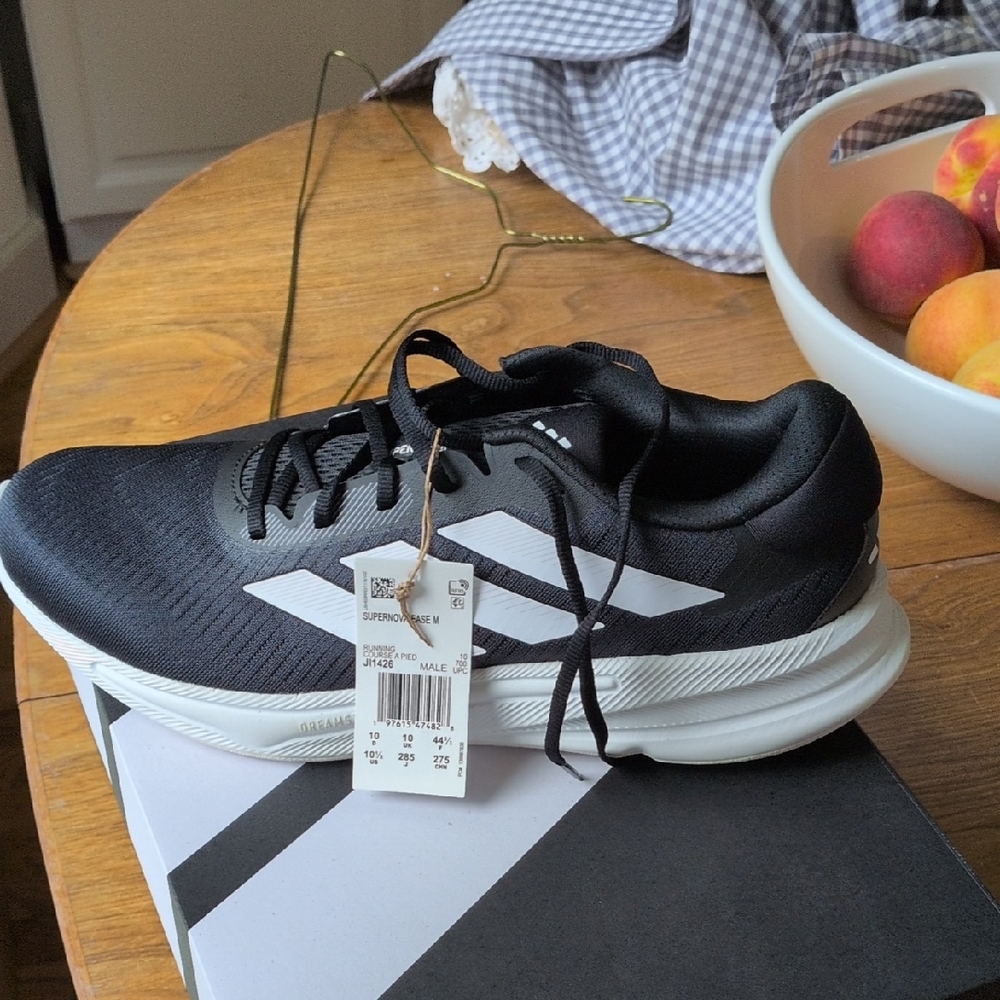 Adidas Men's Black and White Athletic Shoes